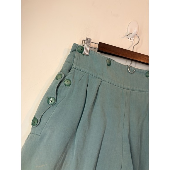 Vintage Wool Lined Ski Pants Womens Green High Waist Button Detail Thermal - Picture 2 of 12